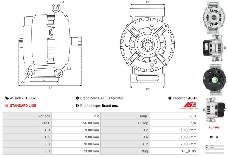 AS-PL A0032 Alternator