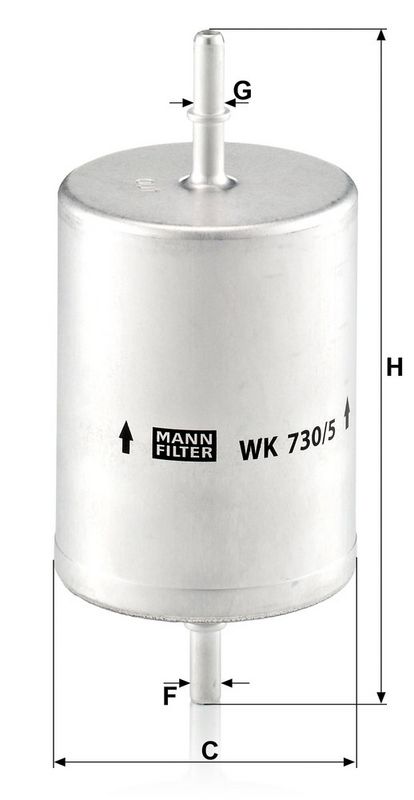 Kütusefilter, MANN-FILTER WK 730, 5