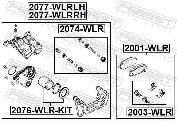 FEBEST 2003-WLR Accessory Kit, disc brake pad