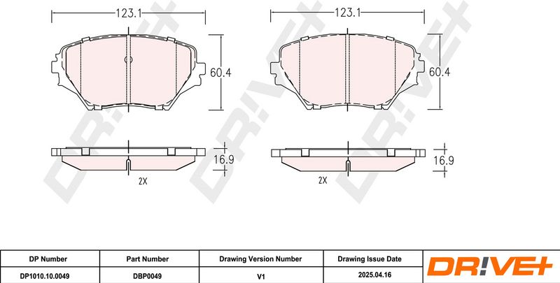 Set placute frana,frana disc DP1010.10.0049 Dr!ve+
