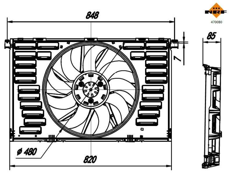 NRF ventilátor, motorhűtés 470080
