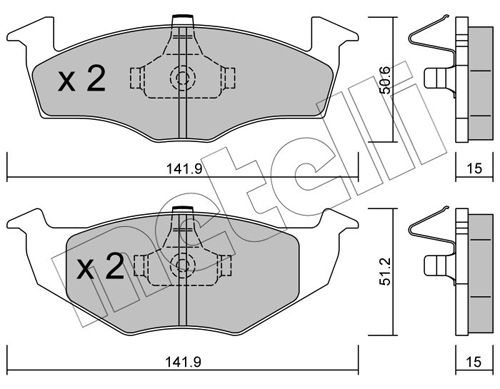 METELLI fékbetétkészlet, tárcsafék 22-0206-2