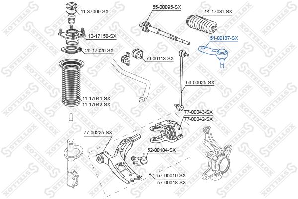 STELLOX 51-00187-SX Tie Rod End