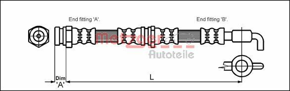 Гальмівний шланг, Metzger 4114780