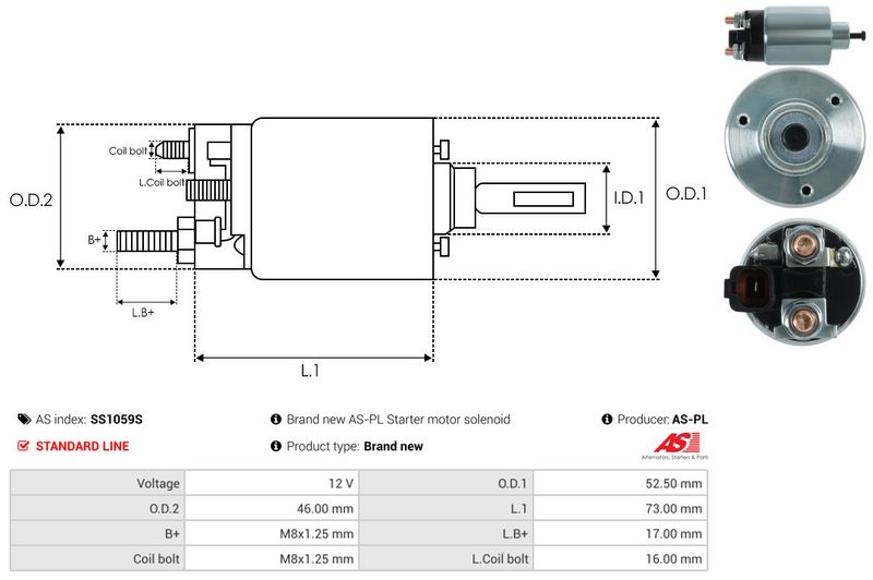 AS-PL SS1059S Solenoid Switch, starter