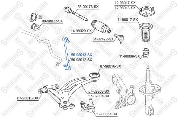 STELLOX 56-98013-SX Link/Coupling Rod, stabiliser bar
