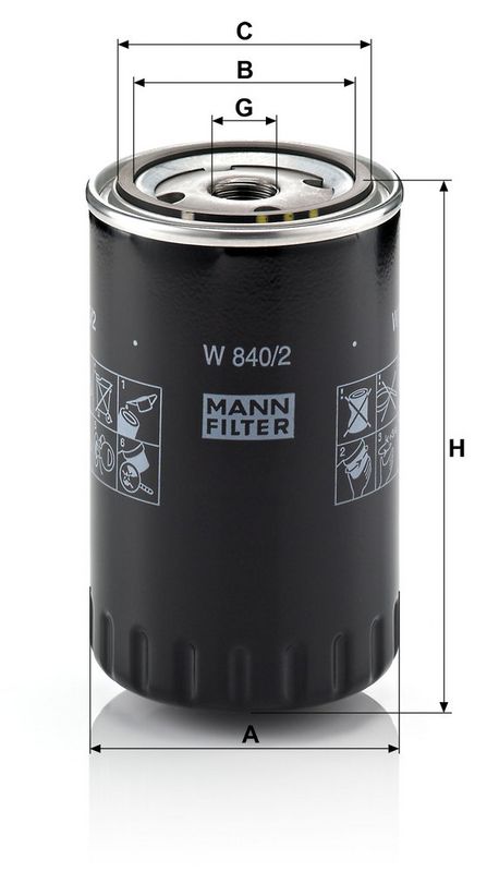 Õlifilter, MANN-FILTER W 840, 2