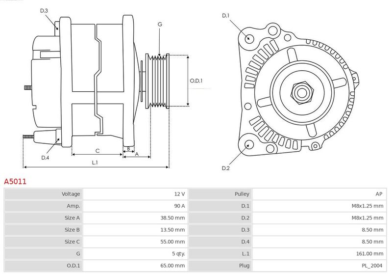 AS-PL A5011 Alternator