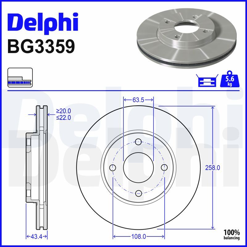 DELPHI BG3359 Brake Disc
