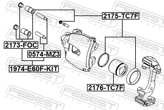 Поршень, гальмівний супорт, Febest 2176-TC7F