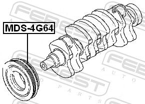 Шків, колінчатий вал, Febest MDS-4G64