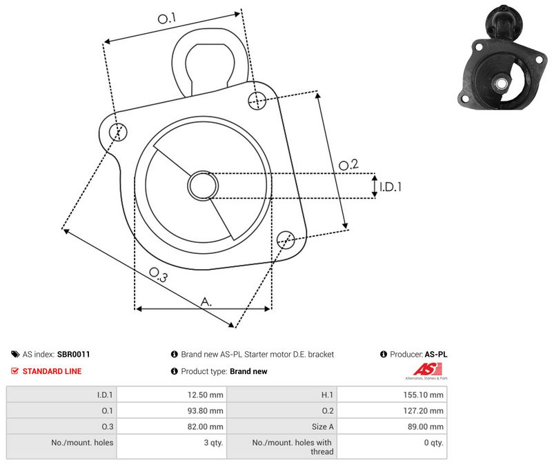 AS-PL SBR0011 Starter Lid, carburettor