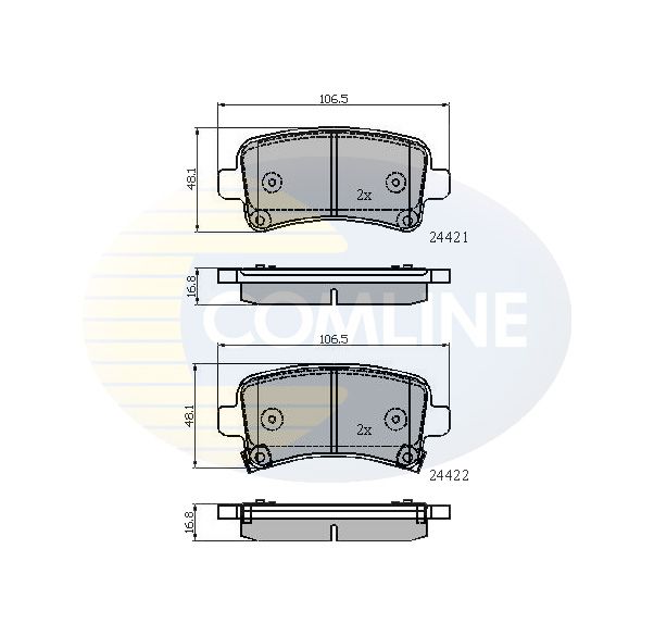 Комплект гальмівних накладок, дискове гальмо, Comline CBP31795