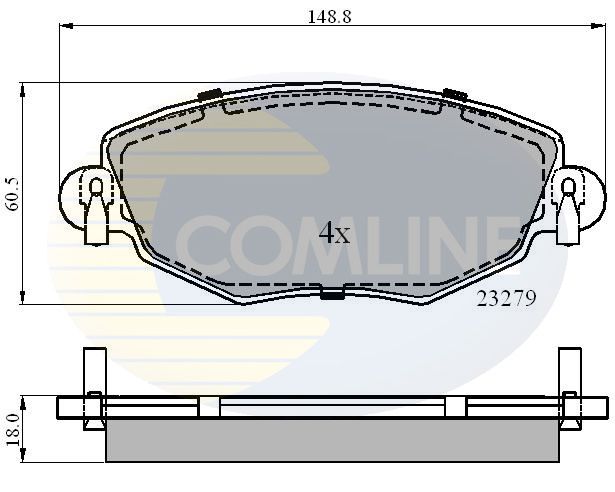 Комплект гальмівних накладок, дискове гальмо, Comline CBP01110