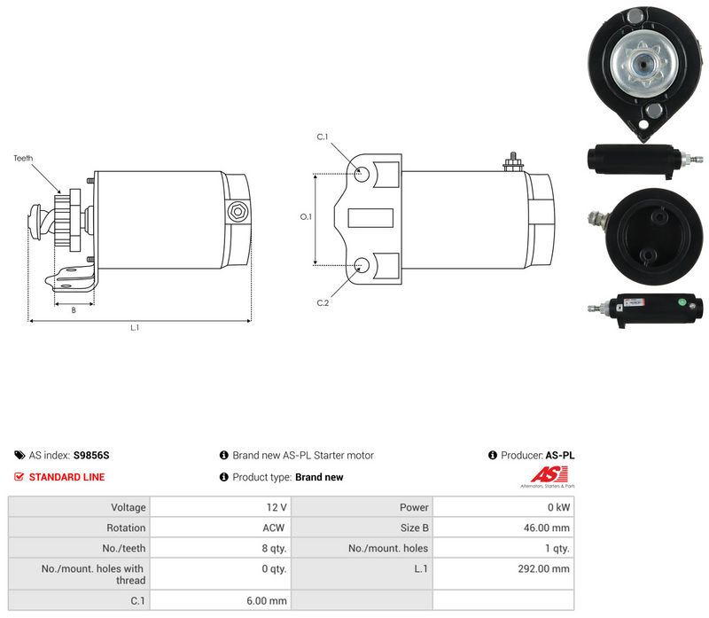 Starter, AS-PL S9856S
