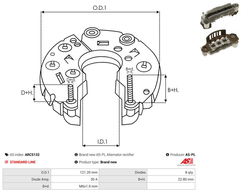 AS-PL ARC5132 Rectifier, alternator