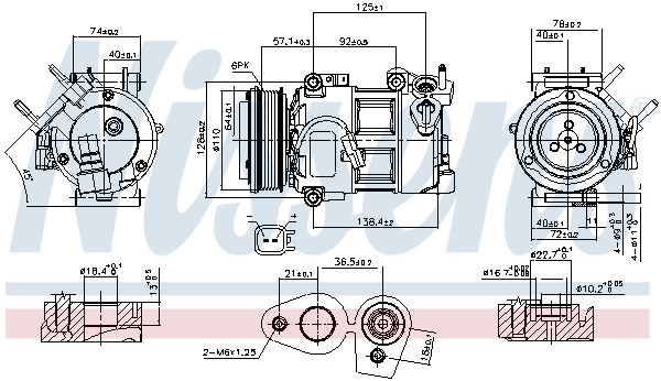 NISSENS FORD Компресор кондиціонера KUGA II DM2 2.0 13-