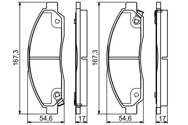 Комплект гальмівних накладок, дискове гальмо, Bosch 0986495159