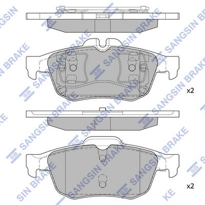 Комплект гальмівних накладок, дискове гальмо, Hi-Q SP1396