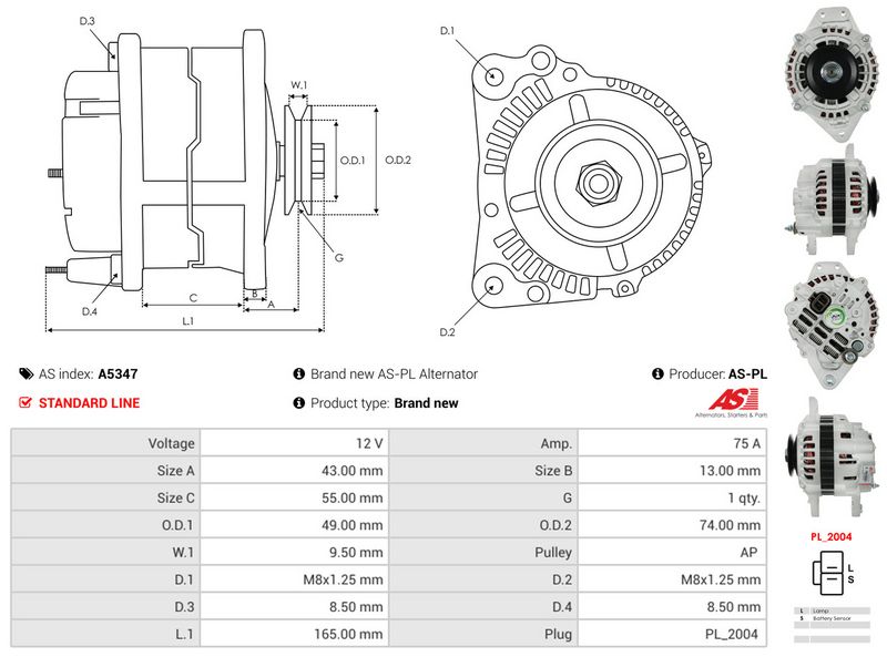 AS-PL A5347 Alternator