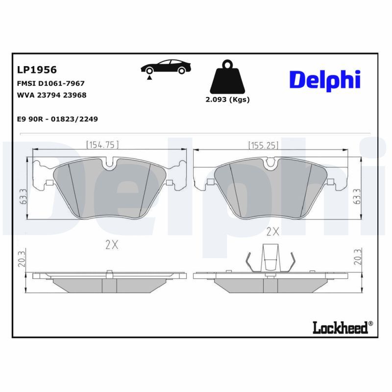 DELPHI LP1956 Brake Pad Set, disc brake