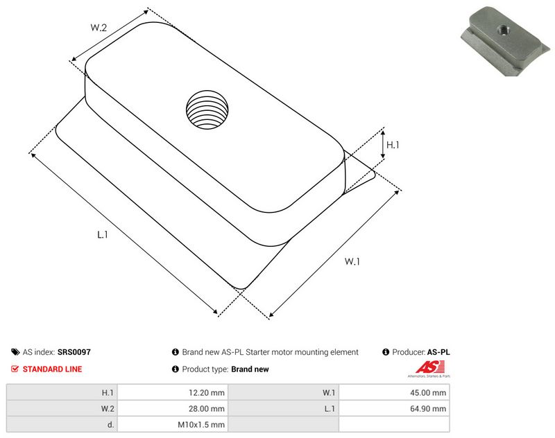 AS-PL SRS0097 Repair Kit, starter