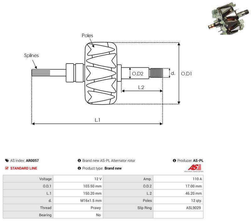 rootor, generaator, AS-PL AR0057