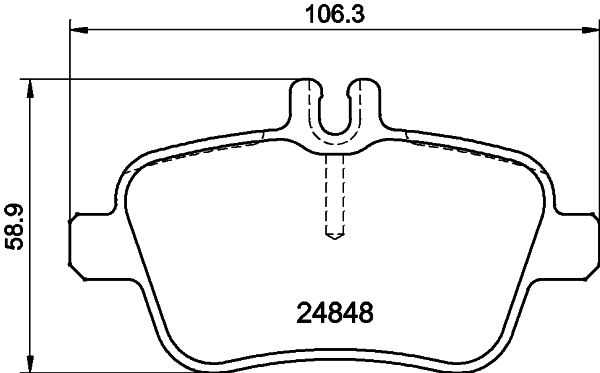 Комплект гальмівних накладок, дискове гальмо, Hella 8DB355032-061