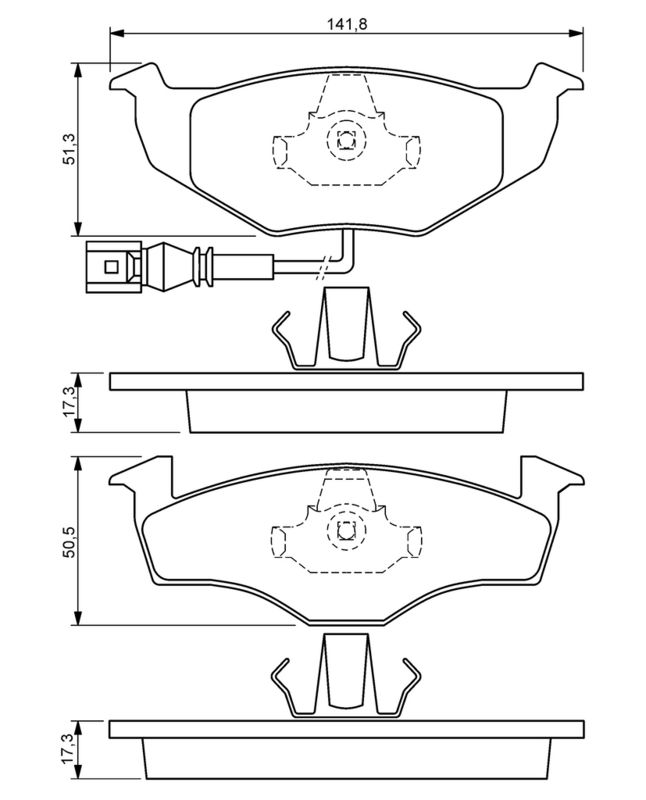 Piduriklotsi komplekt, ketaspidur, BOSCH 0 986 424 723