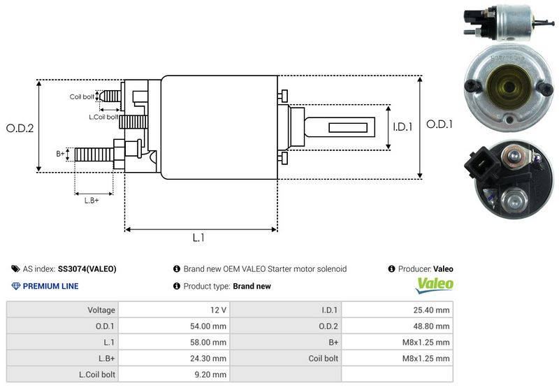 AS-PL SS3074(VALEO) Solenoid Switch, starter