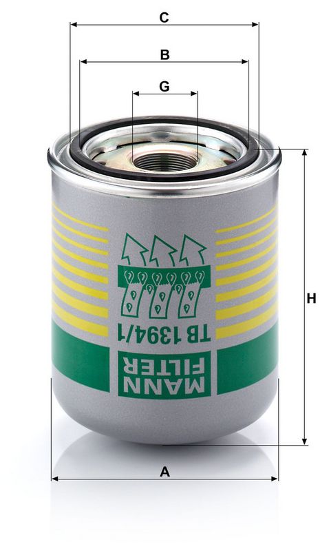 MANN-FILTER TB1394/1x Air Dryer Cartridge, compressed air system