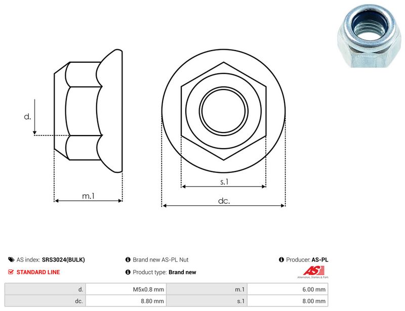 AS-PL SRS3024(BULK) Repair Set, alternator