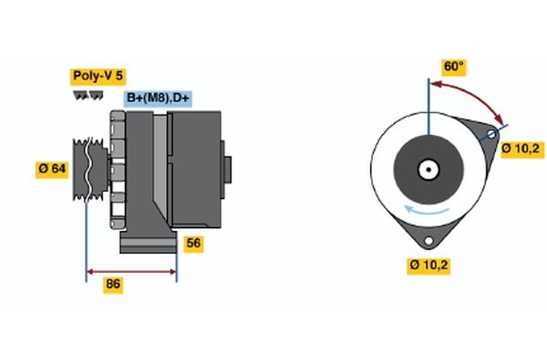 BOSCH Dynamo / Alternator 0 986 033 910