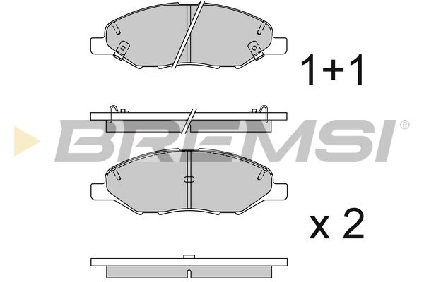 Комплект гальмівних накладок, дискове гальмо, Bremsi BP3335