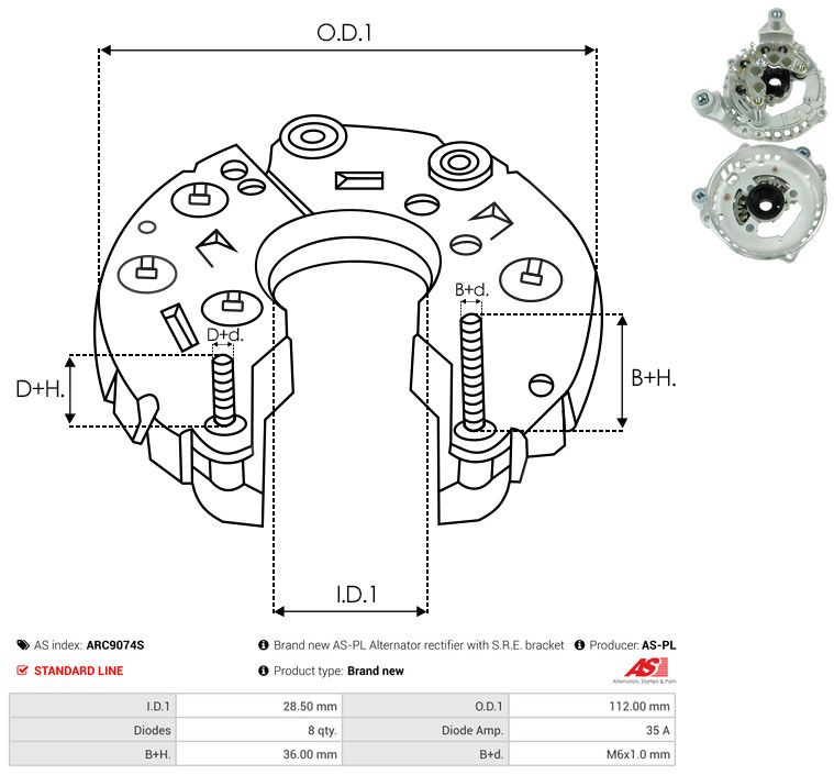 Kaitsekate, generaator, AS-PL ARC9074S