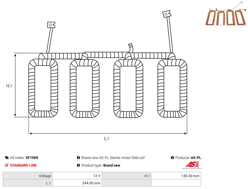 AS-PL SF1009 Field Winding, starter