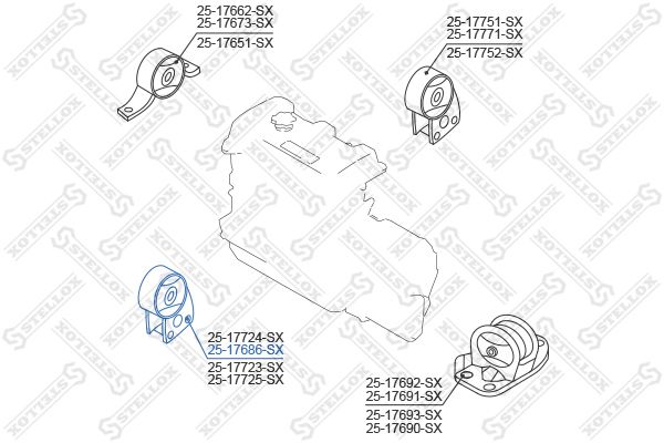 STELLOX 25-17686-SX Mounting, engine