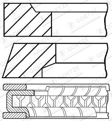 Кільця поршневі GOETZE ENGINE 0878680000 на FIAT BRAVA (182)