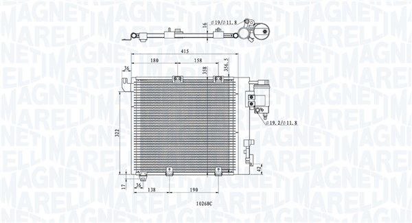 Конденсатор, система кондиціонування повітря, Magneti Marelli 350203885000