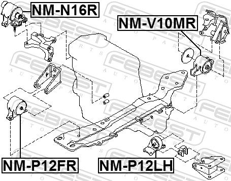 FEBEST NM-P12LH Mounting, engine