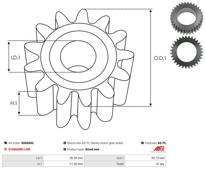 AS-PL SGK6002 Repair Kit, starter
