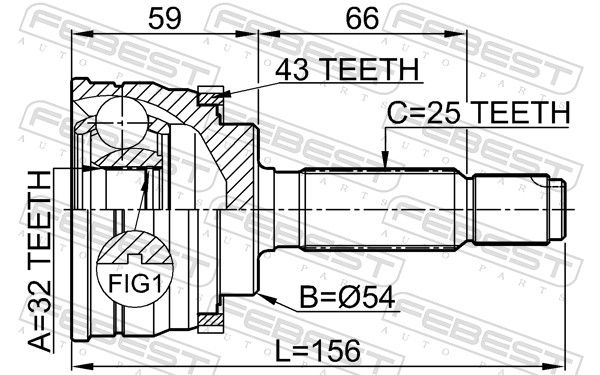 FEBEST 0410-034A43 Joint Kit, drive shaft