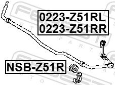 FEBEST 0223-Z51RR Link/Coupling Rod, stabiliser bar