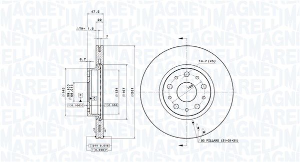 Disc frana 360406029101 MAGNETI MARELLI