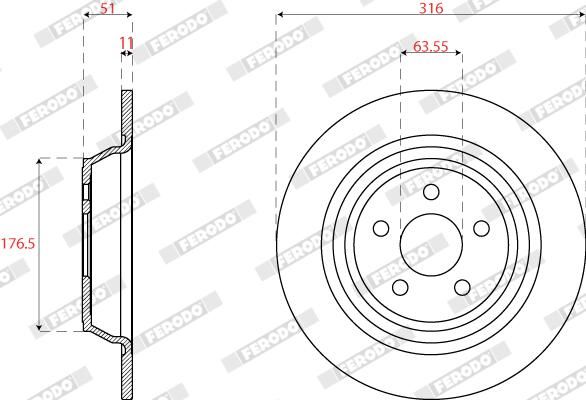 FERODO DDF2821C Brake Disc
