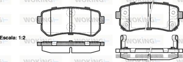 Колодки гальмівний диск. задн. (пр-во Remsa) Hyundai Accent iii 1.4 05-10, Hyundai Accent iii 1.5 05-10 (P13093.02) WOKING