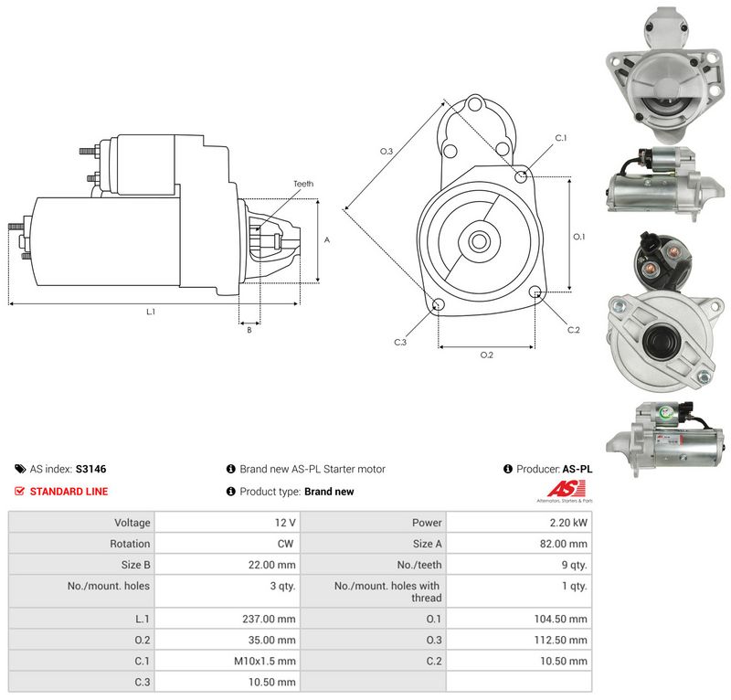 Starter, AS-PL S3146