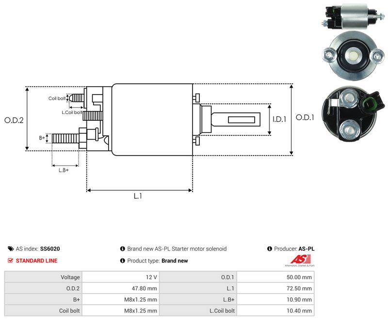 Magnetlülitus, starter, AS-PL SS6020