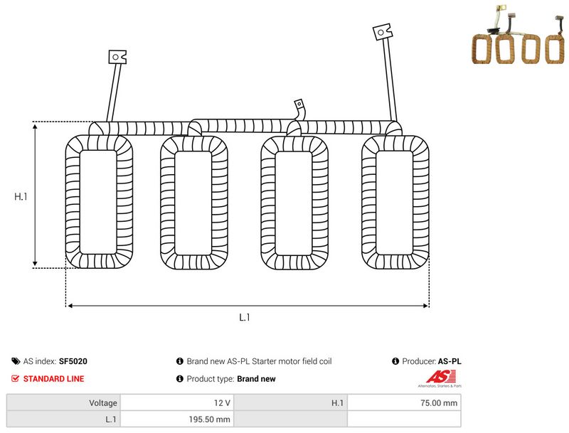 AS-PL SF5020 Field Winding, starter