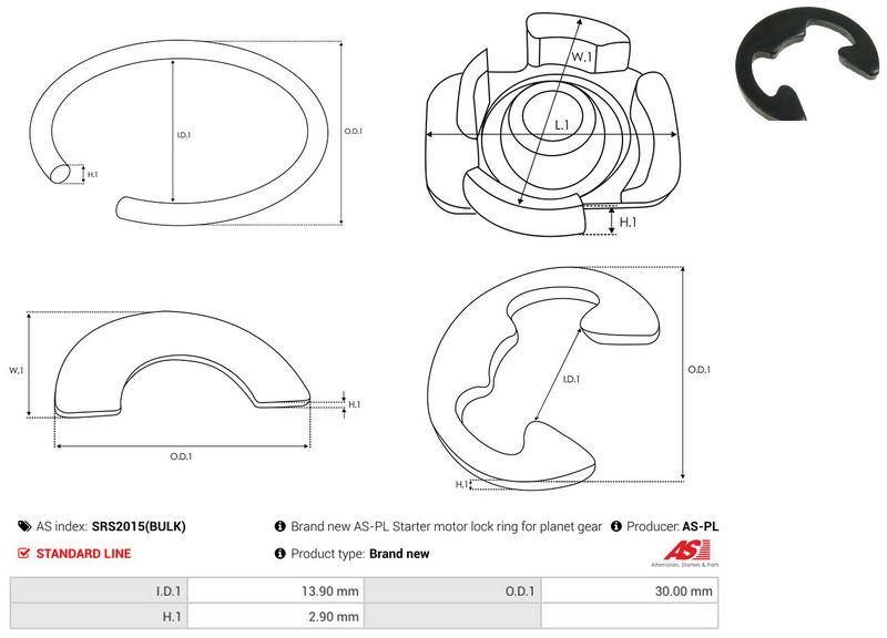 AS-PL SRS2015(BULK) Repair Kit, starter